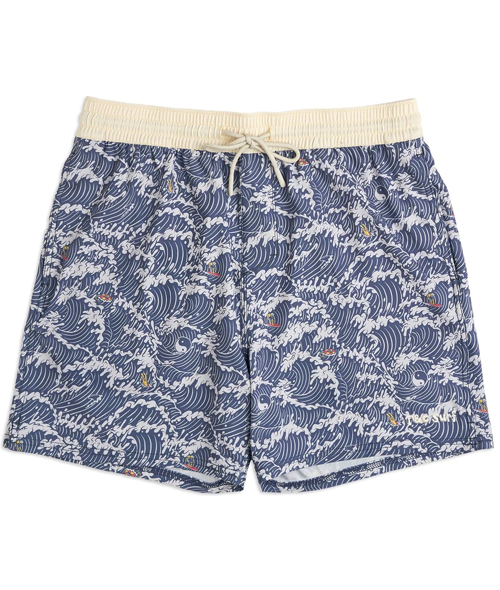 ALOHA ELASTIC 16.5" BEACH SHORTS - BONE YELLOW