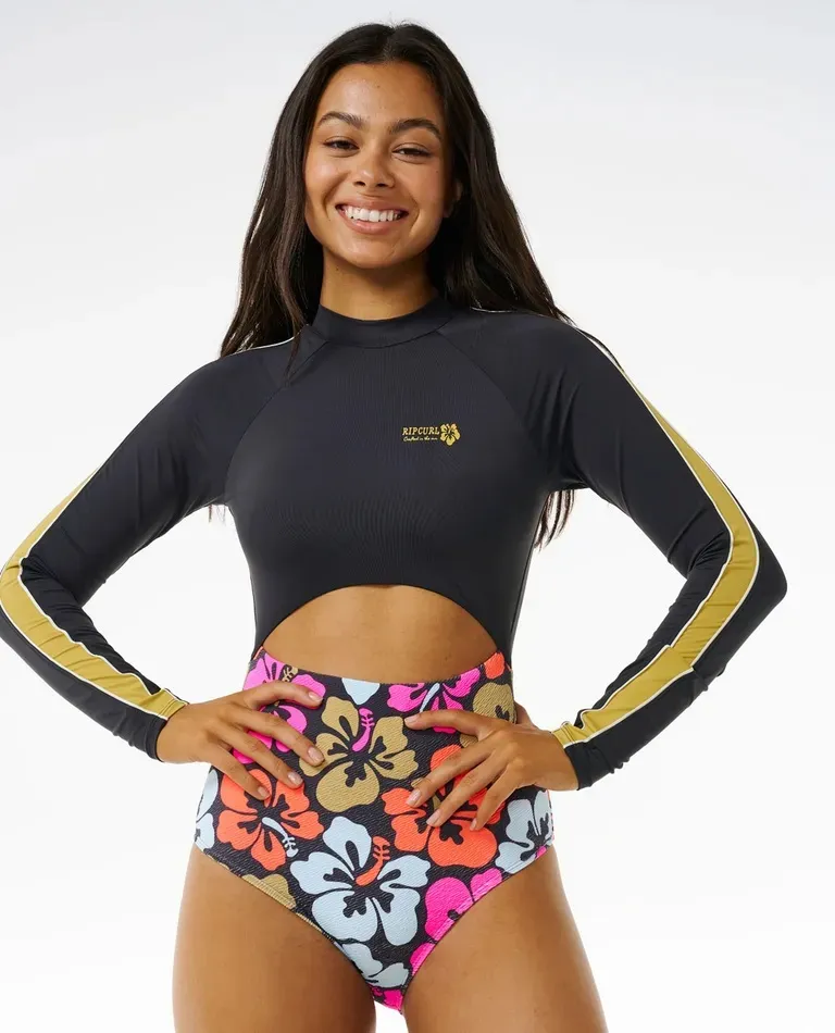 HIBISCUS HEAT PLICE SURF SUIT