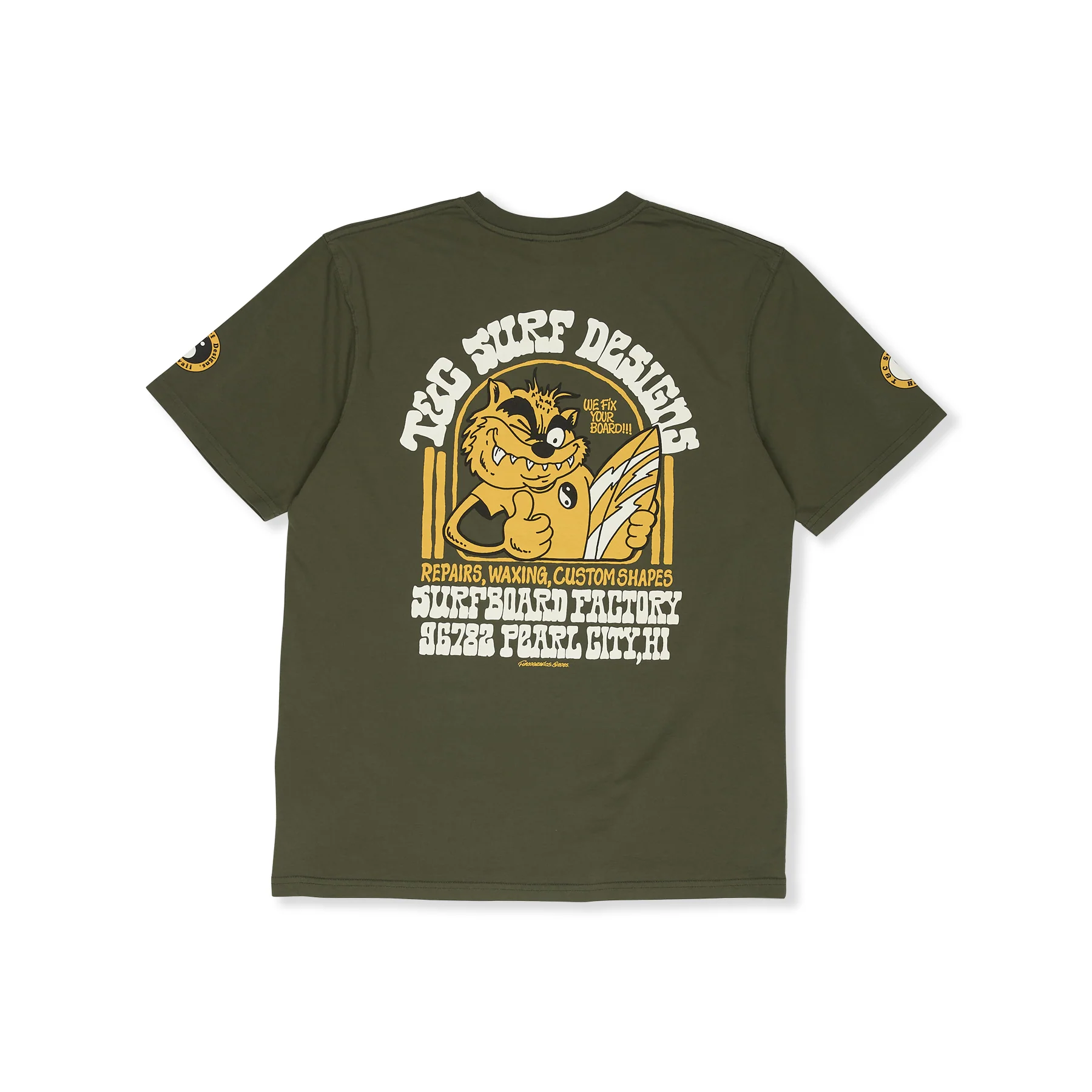 T&C Surf Designs Surf Service S/S Tee-Dark Military - Image 2